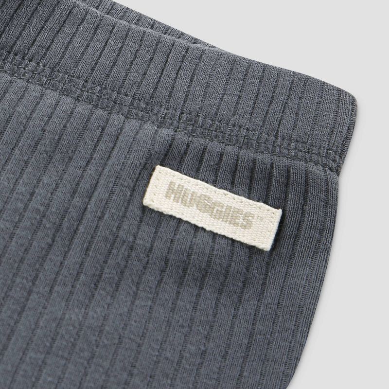 slide 3 of 9, Baby Huggies 2pk Pants - White/Gray 18M: Organic Cotton, Lightweight Knit, Pull-On, Straight Leg, 2 ct