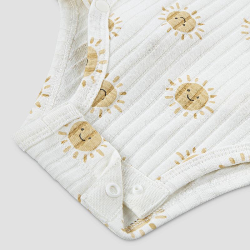 slide 3 of 8, Huggies Baby Long Sleeve Suns Bodysuit & Pants Set - Yellow 3M: Organic Cotton, Knit, Crotch Snap, 1 ct