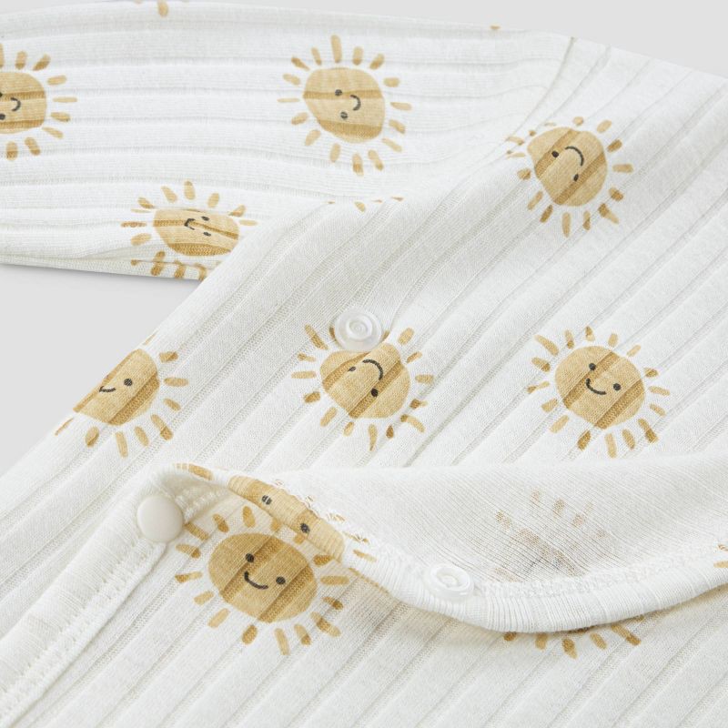 slide 4 of 8, Huggies Baby Long Sleeve Suns Bodysuit & Pants Set - Yellow 3M: Organic Cotton, Knit, Crotch Snap, 1 ct