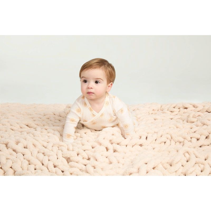 slide 6 of 8, Huggies Baby Long Sleeve Suns Bodysuit & Pants Set - Yellow 3M: Organic Cotton, Knit, Crotch Snap, 1 ct