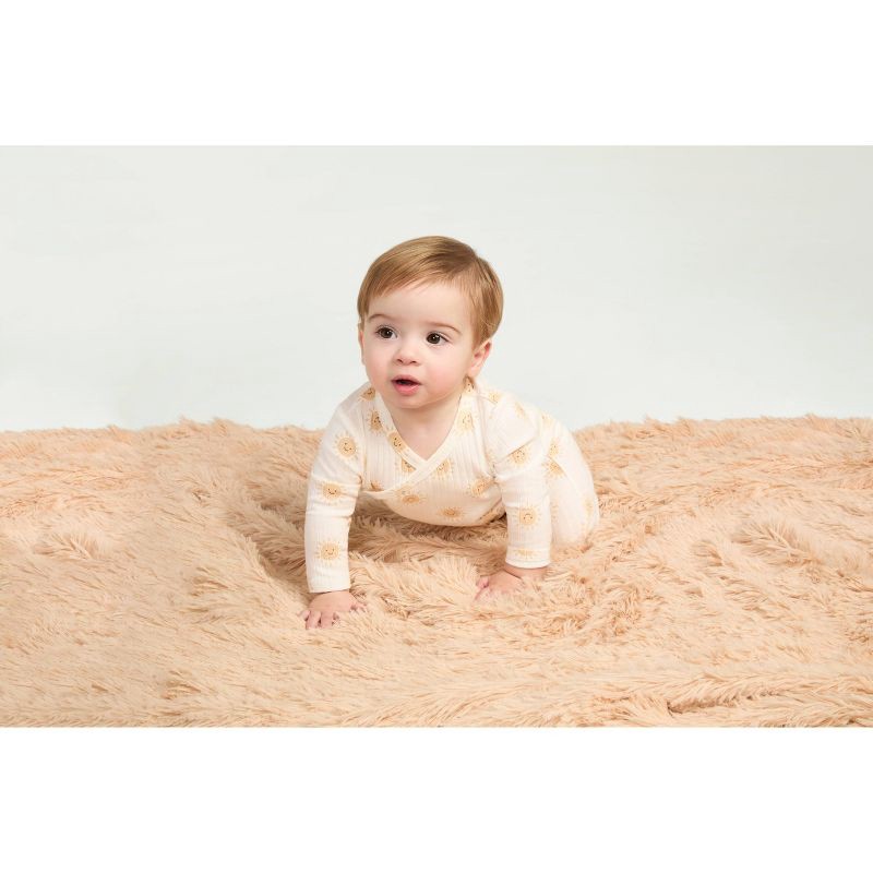 slide 8 of 8, Huggies Baby Long Sleeve Suns Bodysuit & Pants Set - Yellow 9M: Organic Cotton, Crotch Snap, Knit Fabric, 1 ct