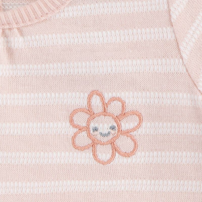 slide 3 of 13, Huggies Baby Girls' Flower Short Sleeve Bodysuit & Pants Set - Pink 3M: Organic Cotton, Floral Pattern, 1 ct