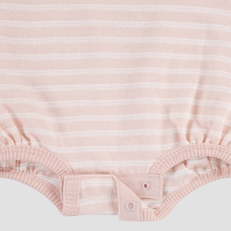 slide 6 of 13, Huggies Baby Girls' Flower Short Sleeve Bodysuit & Pants Set - Pink 3M: Organic Cotton, Floral Pattern, 1 ct