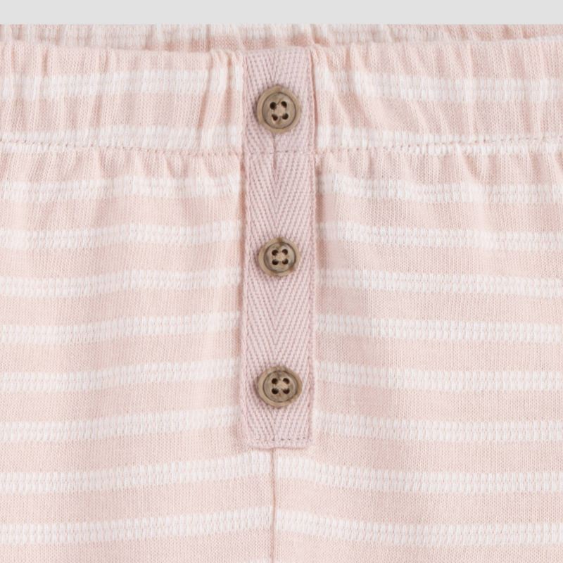 slide 7 of 13, Huggies Baby Girls' Flower Short Sleeve Bodysuit & Pants Set - Pink 3M: Organic Cotton, Floral Pattern, 1 ct