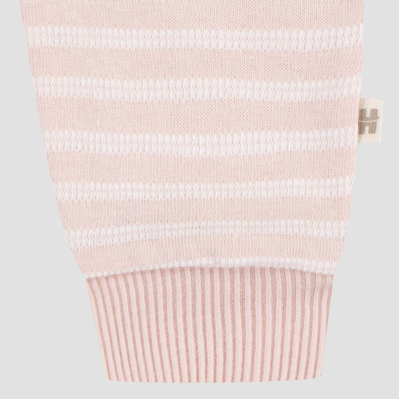 slide 8 of 13, Huggies Baby Girls' Flower Short Sleeve Bodysuit & Pants Set - Pink 3M: Organic Cotton, Floral Pattern, 1 ct