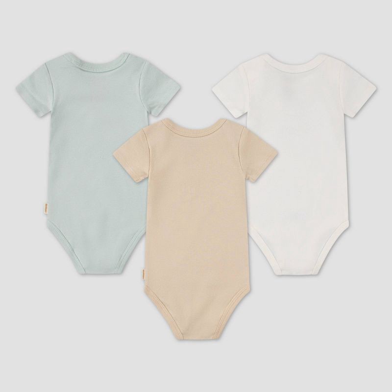 slide 2 of 3, Huggies Hugwear Baby 3pk Little Phrases Short Sleeve Bodysuits - Green 9M: Organic Cotton, Crotch Snap, 3 ct