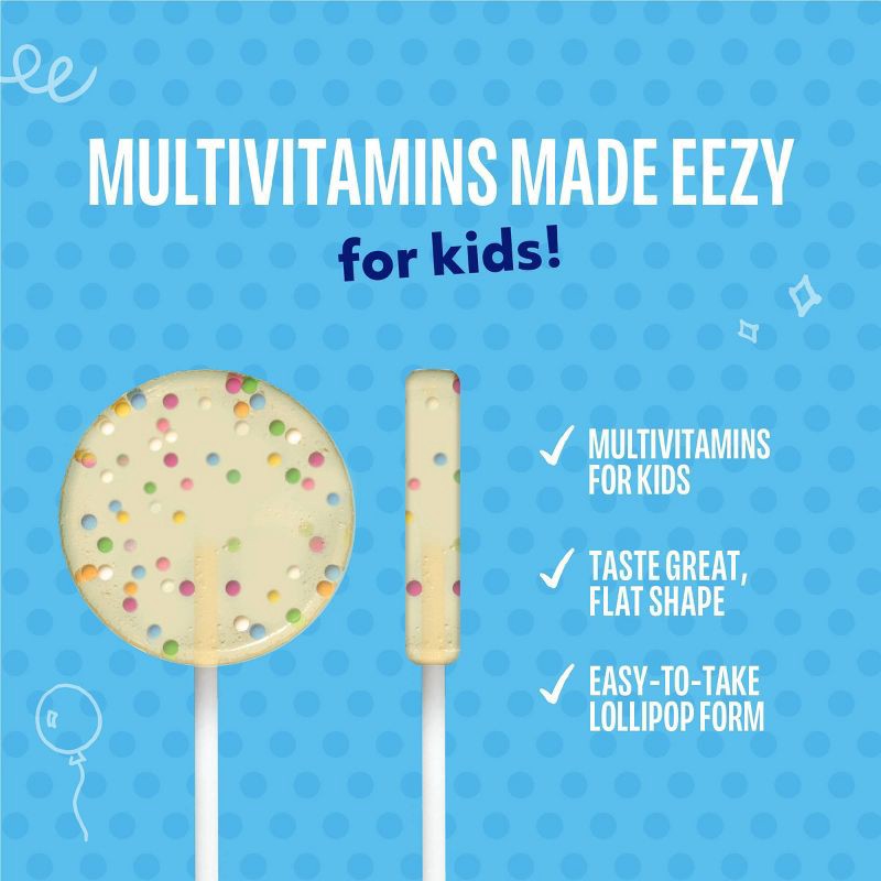 slide 4 of 7, The Eez Co. Multeez Daily Multivitamin Pops for Kids - Birthday Cake - 3.2oz/13ct, 3.2 oz, 13 ct