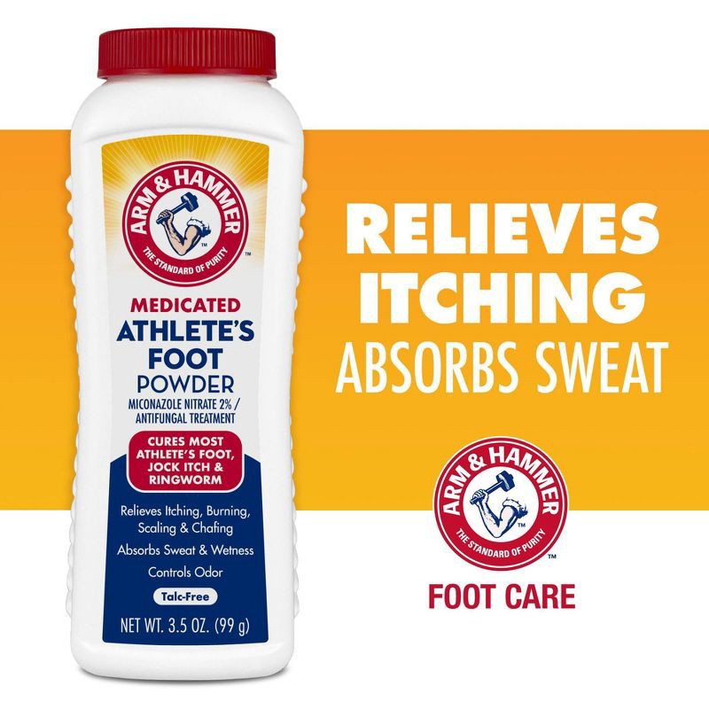slide 3 of 8, Arm & Hammer Medicated Athlete's Foot Powder - 3.5oz, 3.5 oz