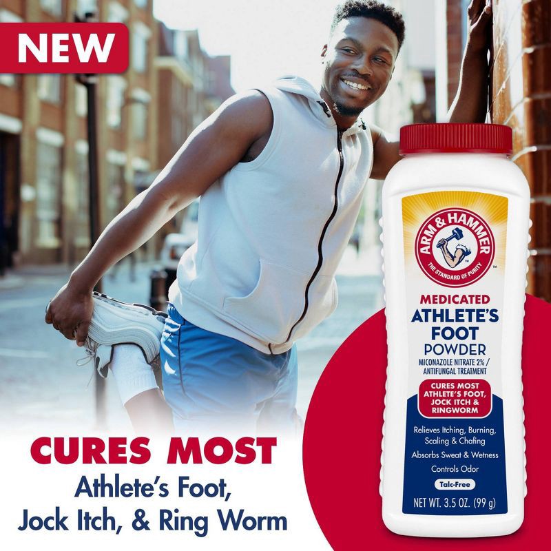 slide 4 of 8, Arm & Hammer Medicated Athlete's Foot Powder - 3.5oz, 3.5 oz