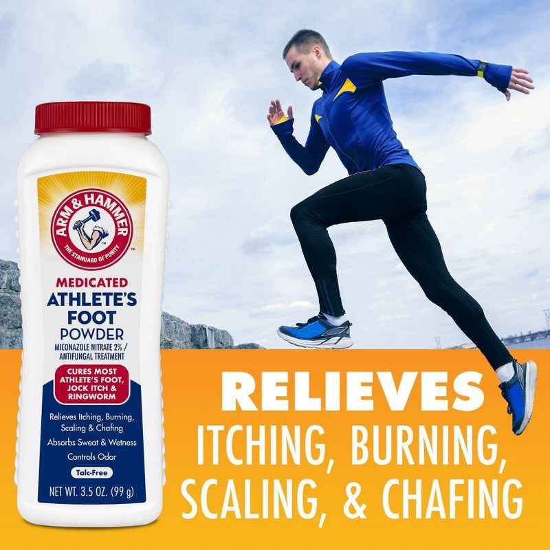 slide 5 of 8, Arm & Hammer Medicated Athlete's Foot Powder - 3.5oz, 3.5 oz