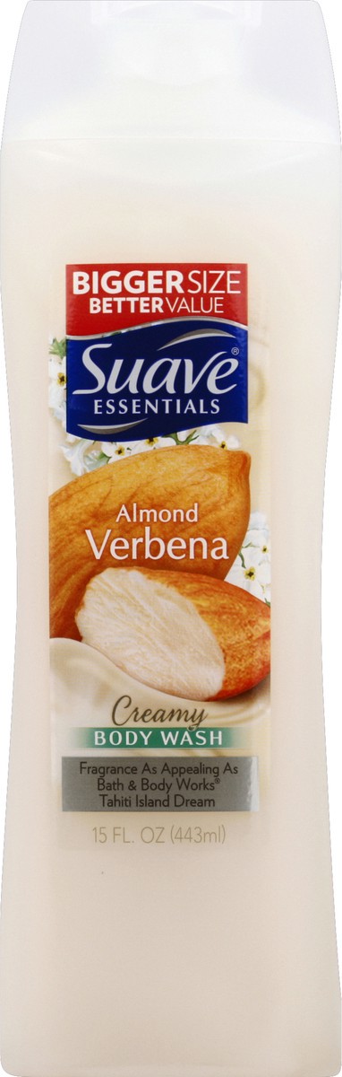 slide 2 of 6, Suave Essentials Almond Verbena Creamy Body Wash, 12 fl oz