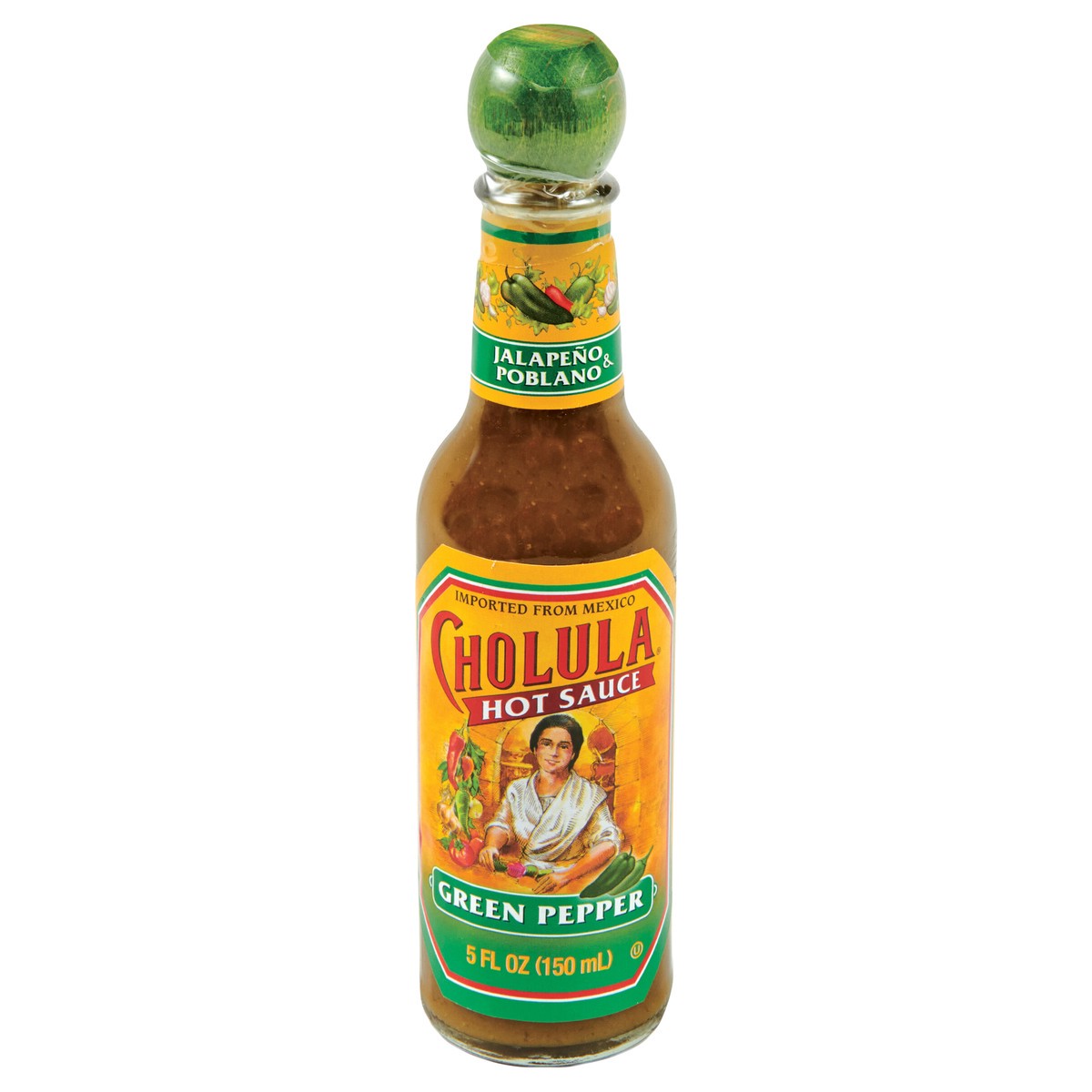 slide 1 of 5, Cholula Green Pepper Hot Sauce, 5 fl oz, 5 fl oz