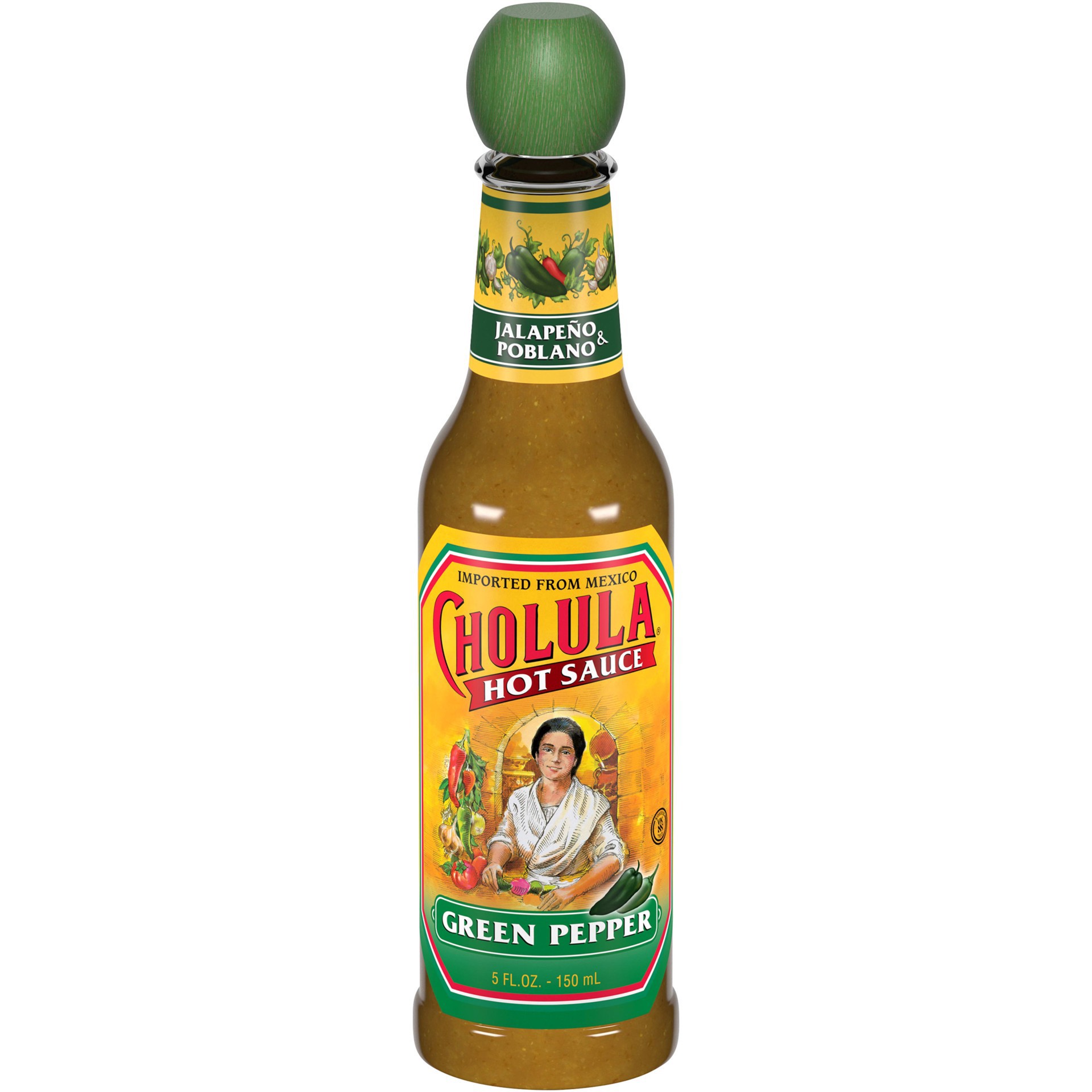 slide 1 of 5, Cholula Green Pepper Hot Sauce, 5 fl oz, 