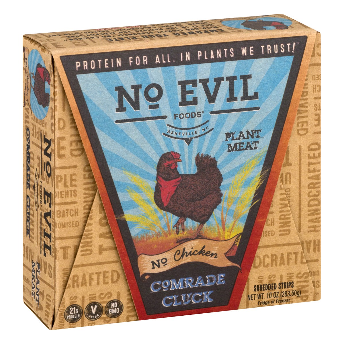 slide 12 of 13, No Evil Foods Comrade Cluck No Chicken Plant Meat Shredded Strips 10 oz, 10 oz