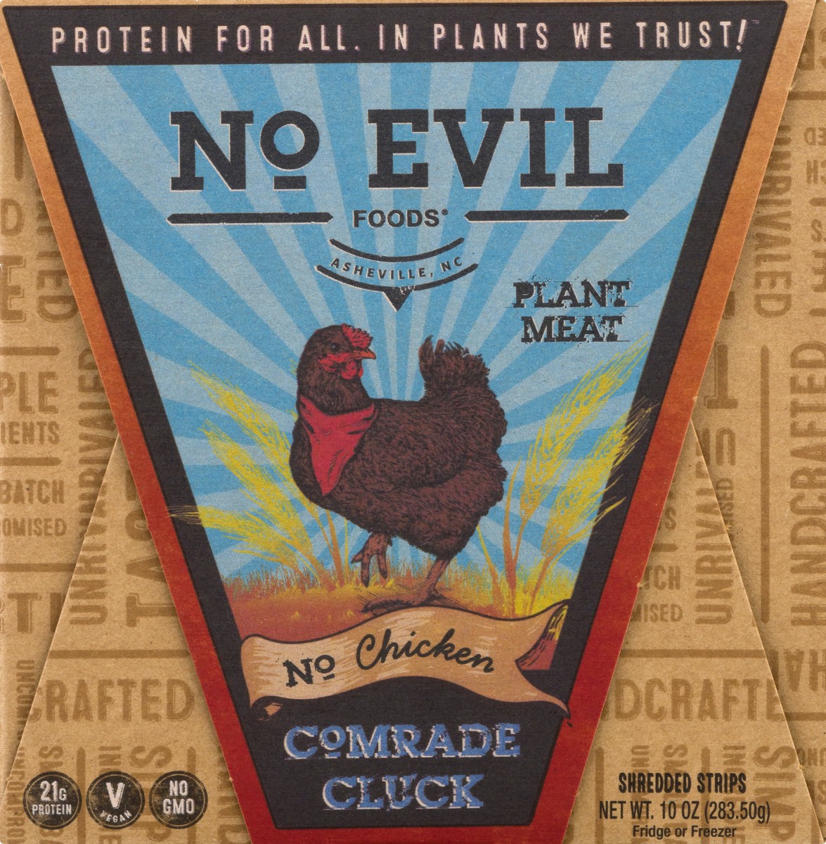 slide 13 of 13, No Evil Foods Comrade Cluck No Chicken Plant Meat Shredded Strips 10 oz, 10 oz