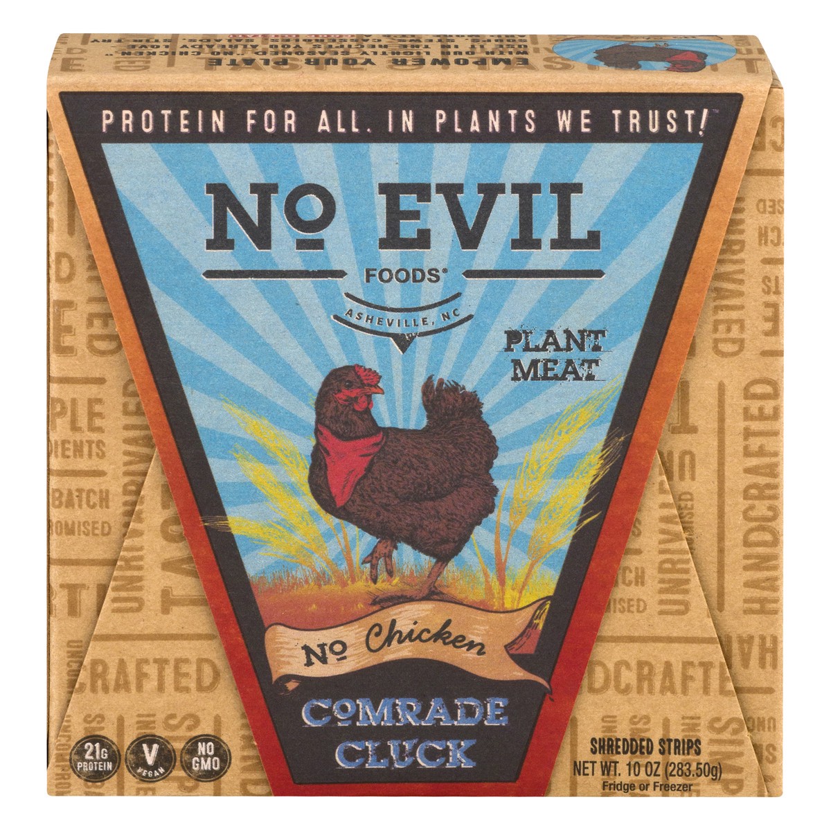 slide 1 of 13, No Evil Foods Comrade Cluck No Chicken Plant Meat Shredded Strips 10 oz, 10 oz