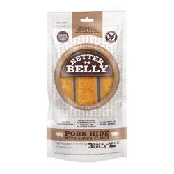Better Belly All Life Stages Highly Digestible Large Pork Hide Rolls Dog Chew - Smoked Pork 10.5 Oz