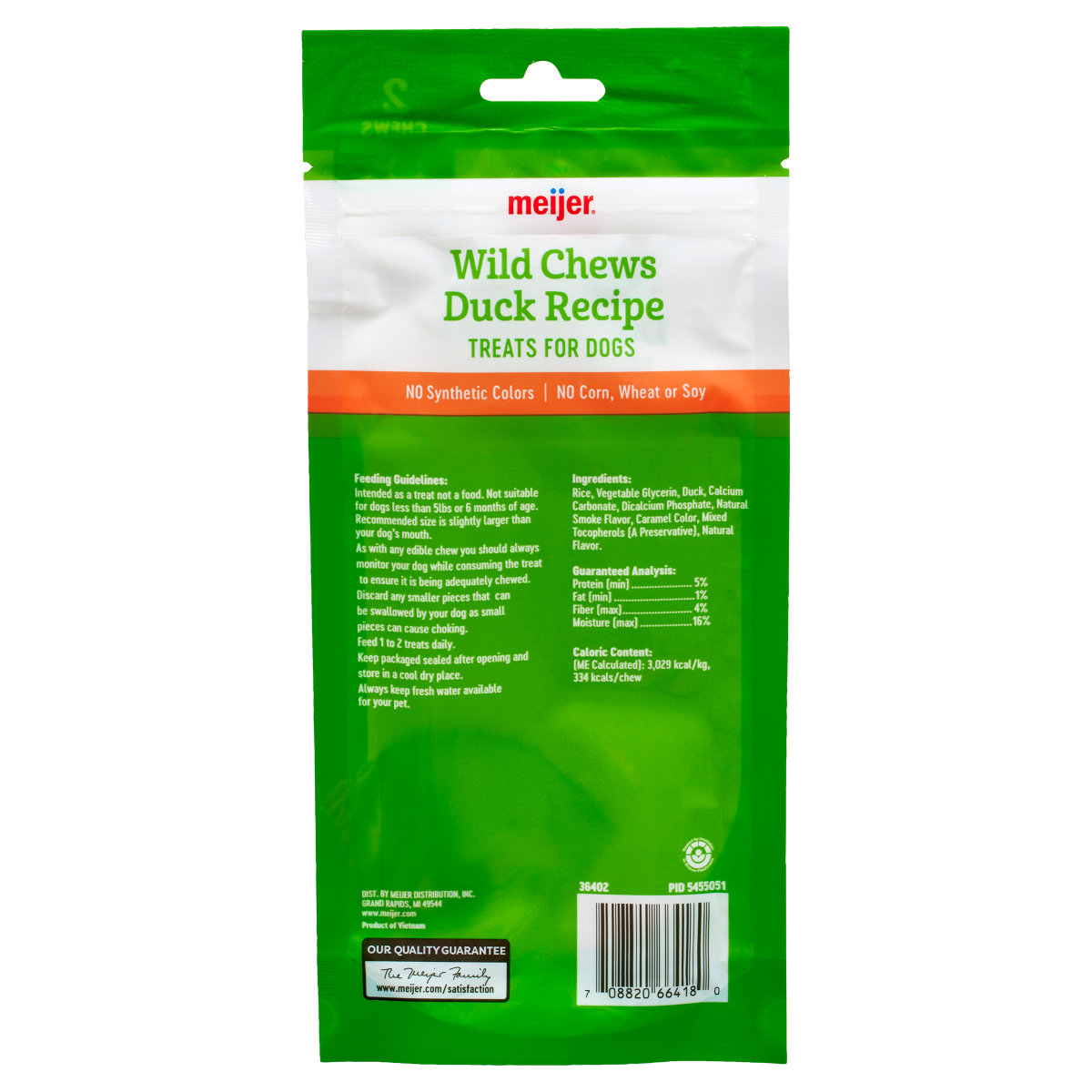slide 2 of 4, Meijer Wild Chews Duck Large - 2 Pack, 2 ct