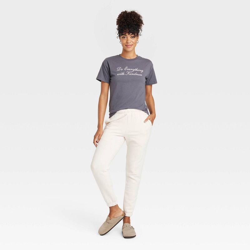slide 3 of 3, Women's Do Everything with Kindness Short Sleeve Graphic T-Shirt - Gray XXS: Grayson Threads, Crew Neck, 1 ct
