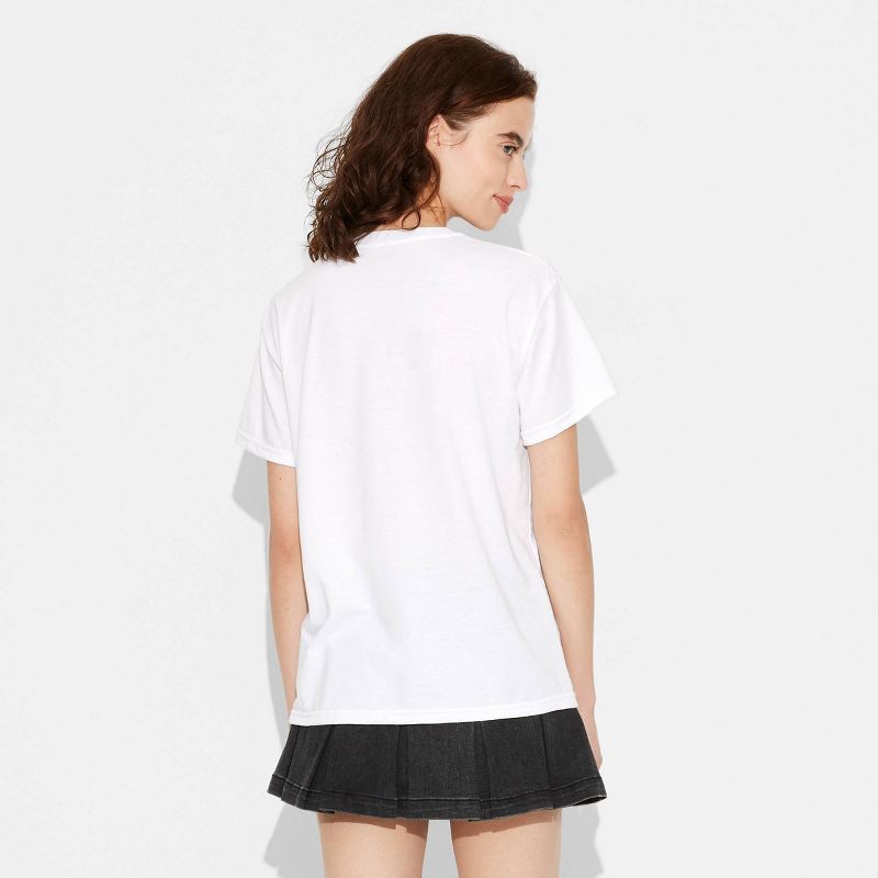 slide 2 of 3, Mickey Mouse Women's Mickey Short Sleeve Graphic T-Shirt - White S: Cotton Blend, Crew Neck, Knit Fabric, Tagless, Pullover Style, 1 ct