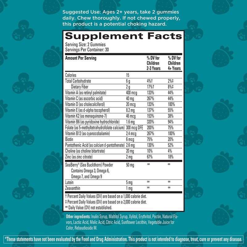 slide 7 of 11, Hyland's Naturals Kids' Sugar Free Multivitamin + Brain & Eye Health - 60ct, 60 ct
