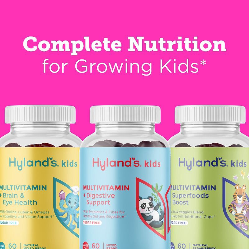 slide 10 of 11, Hyland's Naturals Kids' Sugar Free Multivitamin + Brain & Eye Health - 60ct, 60 ct
