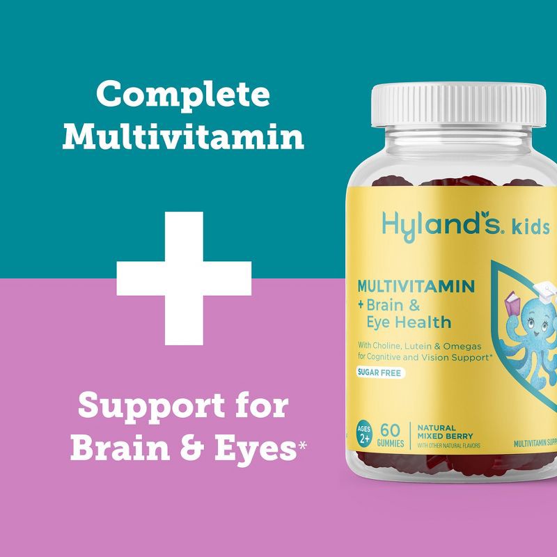 slide 11 of 11, Hyland's Naturals Kids' Sugar Free Multivitamin + Brain & Eye Health - 60ct, 60 ct
