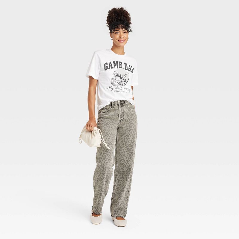 slide 3 of 3, Zoe+Liv Women's Game Day Football Helmet Short Sleeve Graphic T-Shirt - White XXL, 1 ct