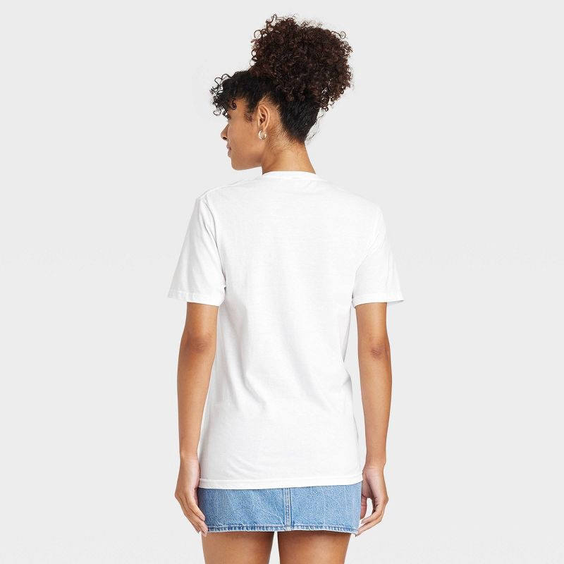 slide 2 of 3, Women's Game Day American Flag Short Sleeve Graphic T-Shirt - White M: Zoe+Liv, Jersey,, 1 ct