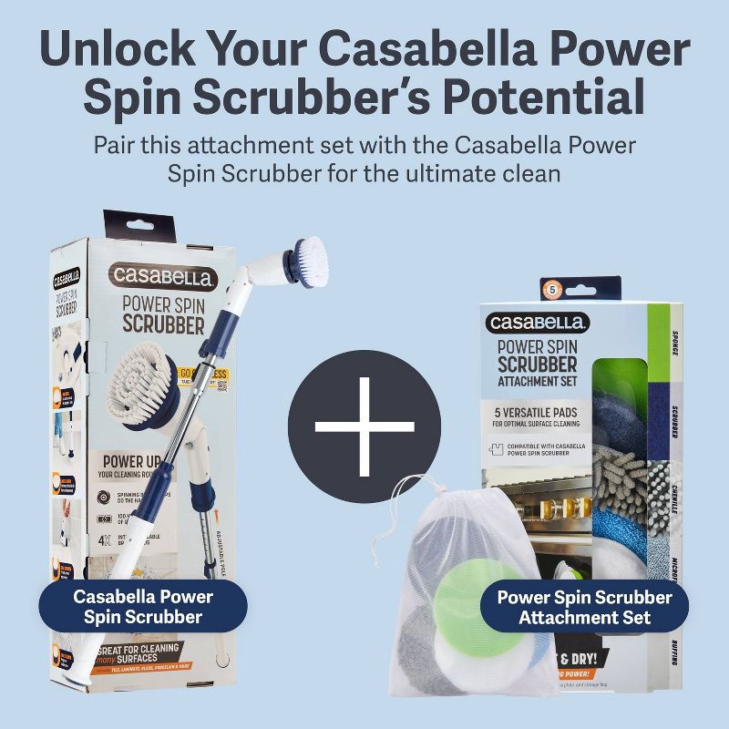 slide 5 of 11, Casabella Power Spin Scrub and Shine Attachment Set - 6ct, 6 ct