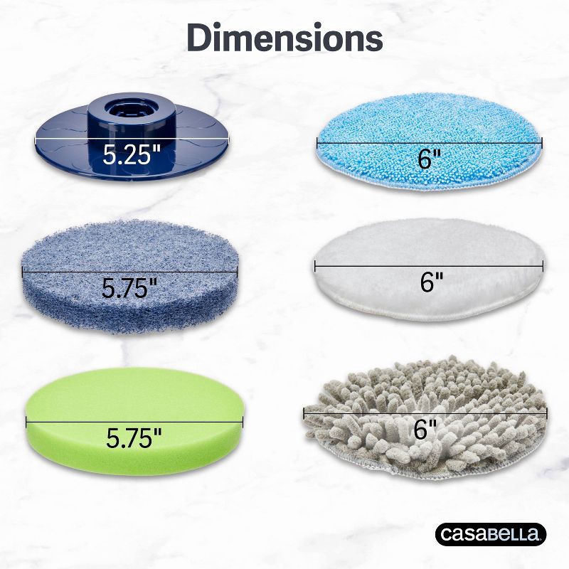 slide 11 of 11, Casabella Power Spin Scrub and Shine Attachment Set - 6ct, 6 ct