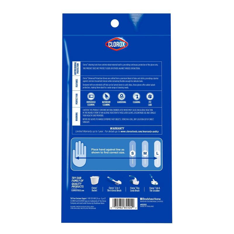 slide 10 of 10, Clorox Enhanced Protection Latex Gloves - Medium - 1 Pair, 1 ct