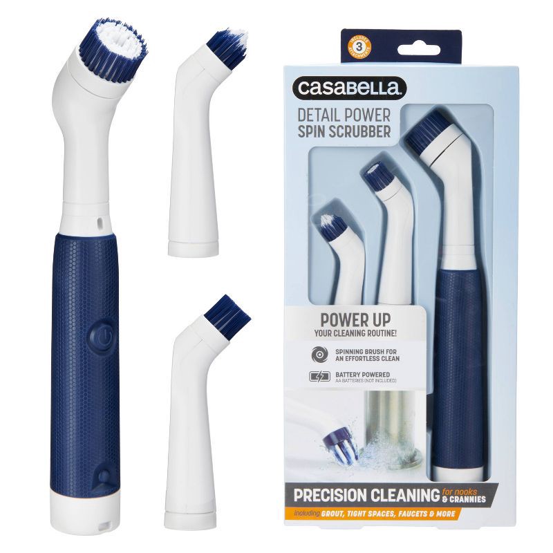 slide 1 of 2, Casabella Power Spin Detail Scrubber: Multipurpose Use, Suitable for Shower, Sink, Grout, 1 ct