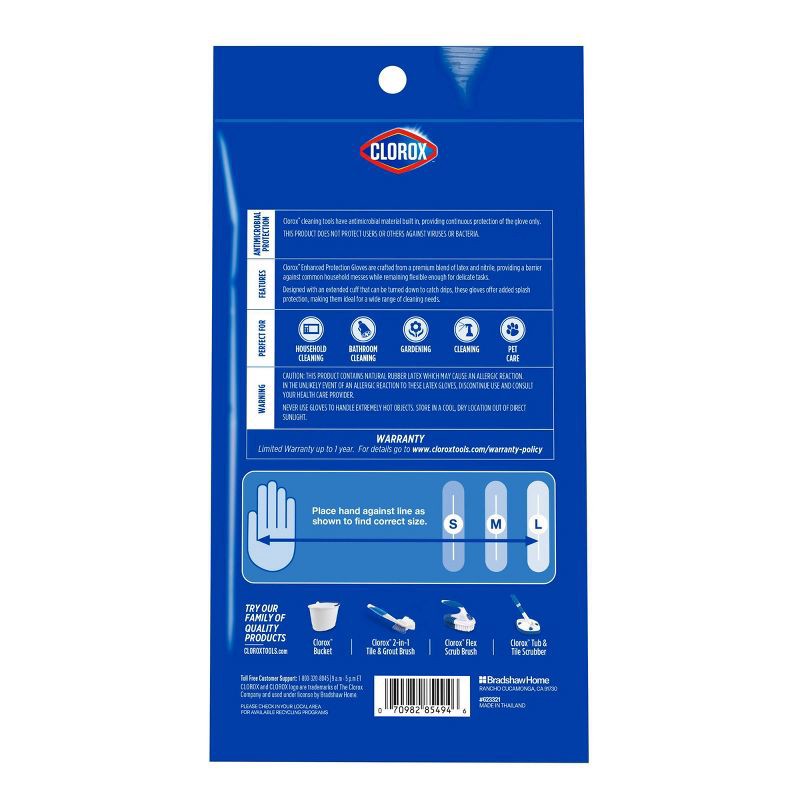slide 9 of 9, Clorox Enhanced Protection Latex Gloves - Large - 1 Pair, 1 ct