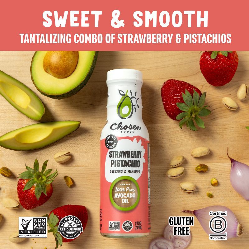 slide 2 of 8, Chosen Foods Strawberry Pistachio Dressing and Marinade - 8 fl oz, 8 fl oz
