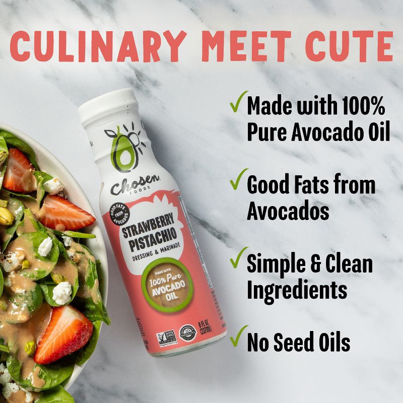 slide 3 of 8, Chosen Foods Strawberry Pistachio Dressing and Marinade - 8 fl oz, 8 fl oz