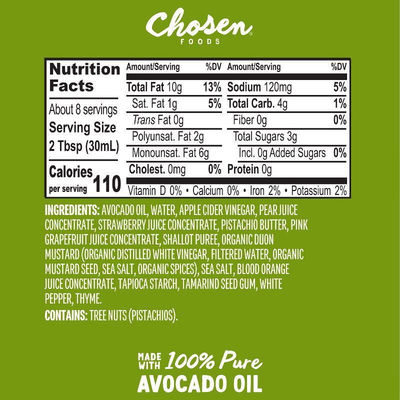slide 6 of 8, Chosen Foods Strawberry Pistachio Dressing and Marinade - 8 fl oz, 8 fl oz