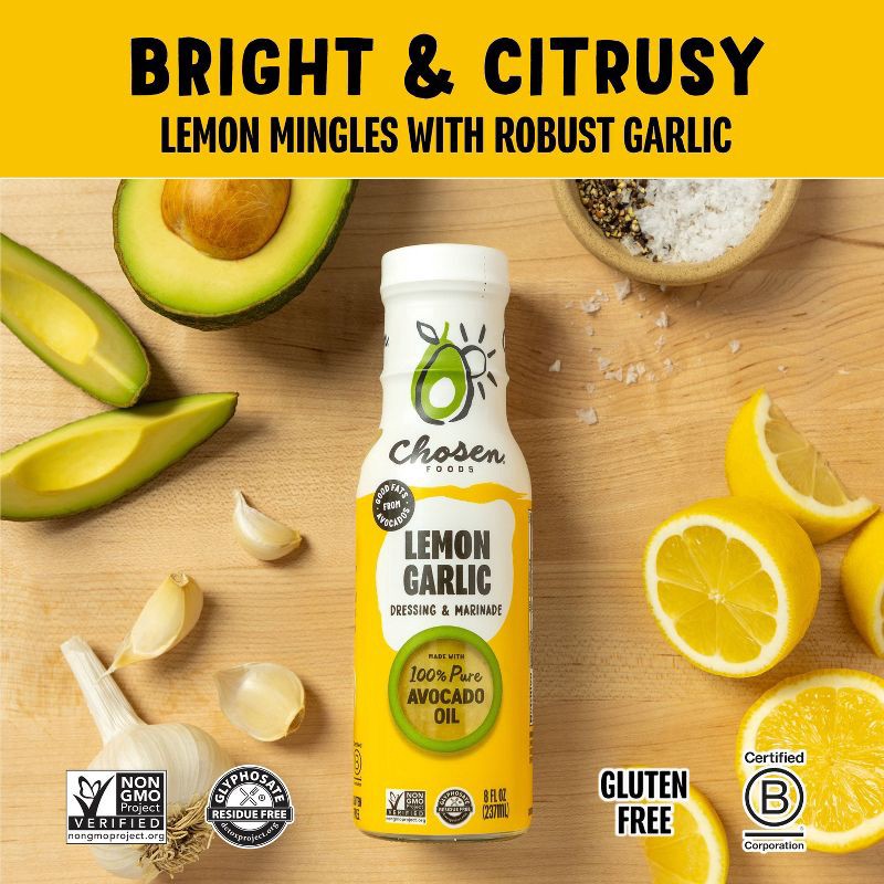 slide 4 of 8, Chosen Foods Lemon Garlic Dressing and Marinade - 8 fl oz, 8 fl oz