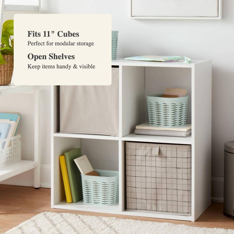 slide 4 of 5, 11" 4 Cube Book Shelf White - Brightroom™, 1 ct