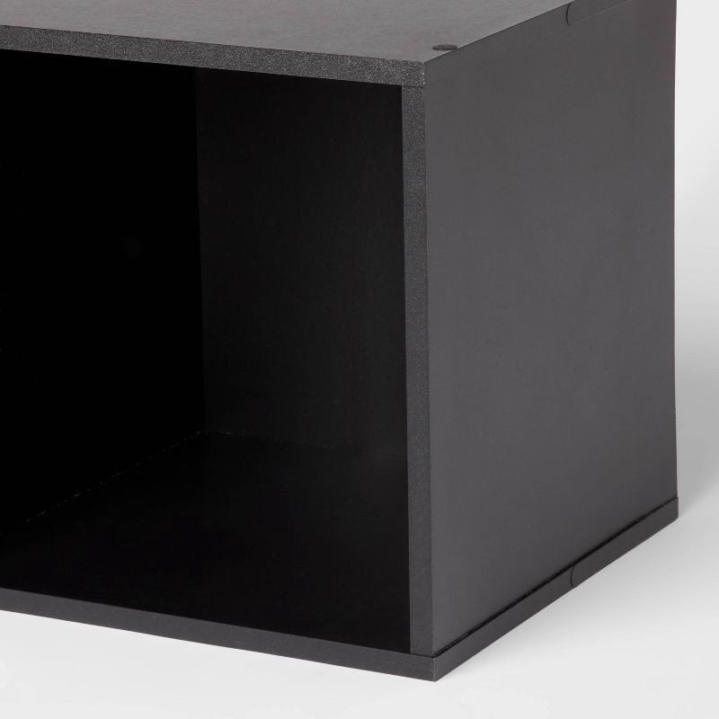 slide 3 of 4, 11" 3-Cube Decorative Book Shelf Black- Brightroom™, 1 ct