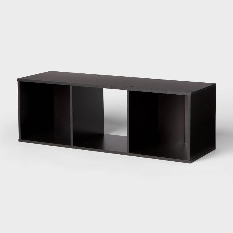 slide 1 of 4, 11" 3-Cube Decorative Book Shelf Black- Brightroom™, 1 ct