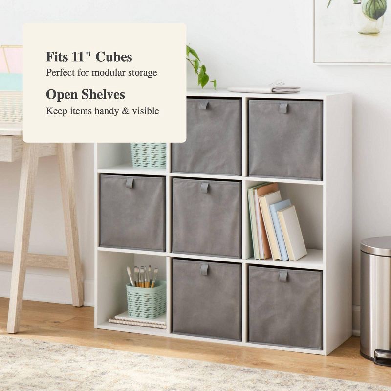 slide 4 of 5, 11" 9 Cube Book Shelf White - Brightroom™, 1 ct