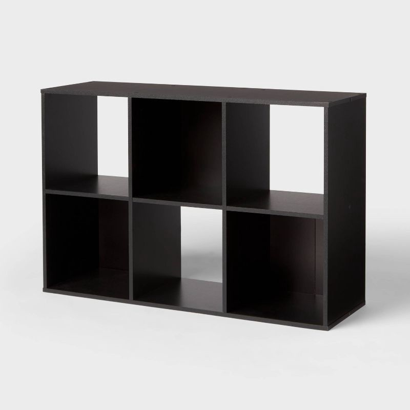 slide 1 of 5, 11" 6-Cube Book Shelf Black - Brightroom™, 1 ct