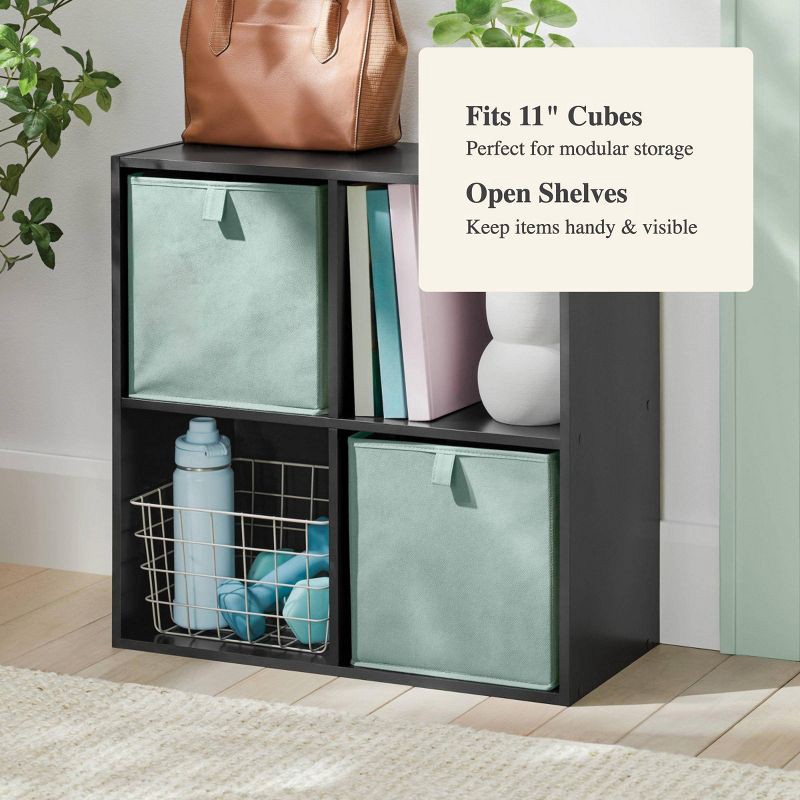slide 4 of 5, 11" 4-Cube Book Shelf Black - Brightroom™, 1 ct