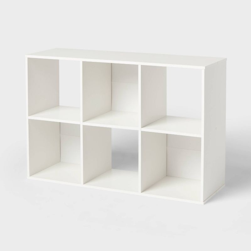 slide 1 of 5, 11" 6 Cube Book Shelf White - Brightroom™, 1 ct