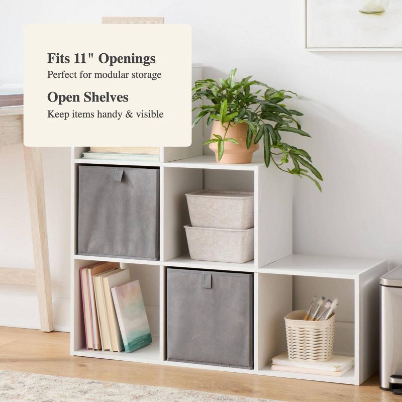 slide 4 of 5, 11" 3-2-1 Cube Book Shelf White - Brightroom™, 1 ct