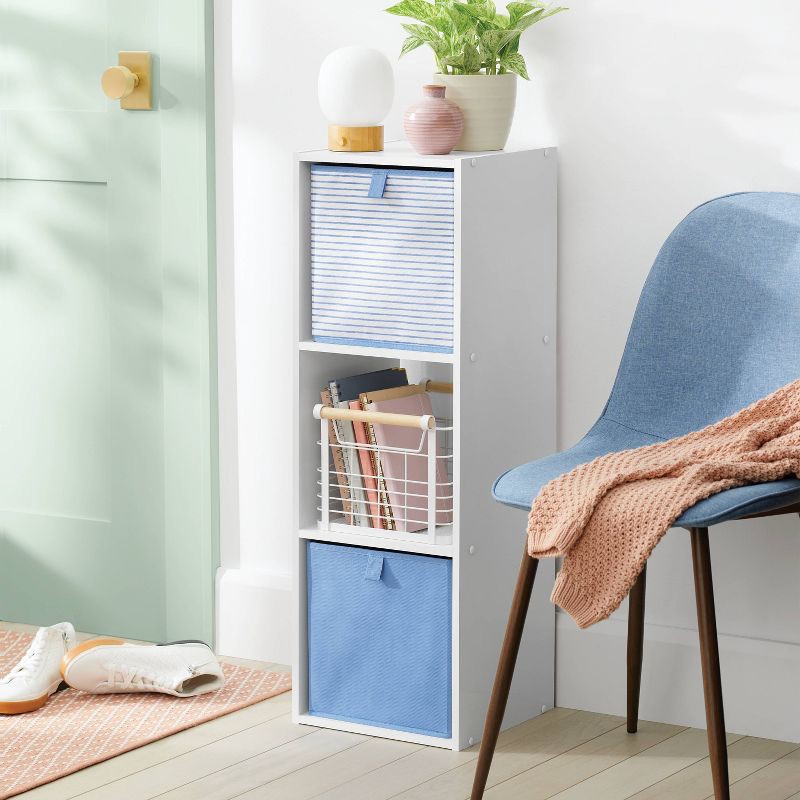 slide 2 of 4, 11" 3 Cube Book Shelf White - Brightroom™, 1 ct