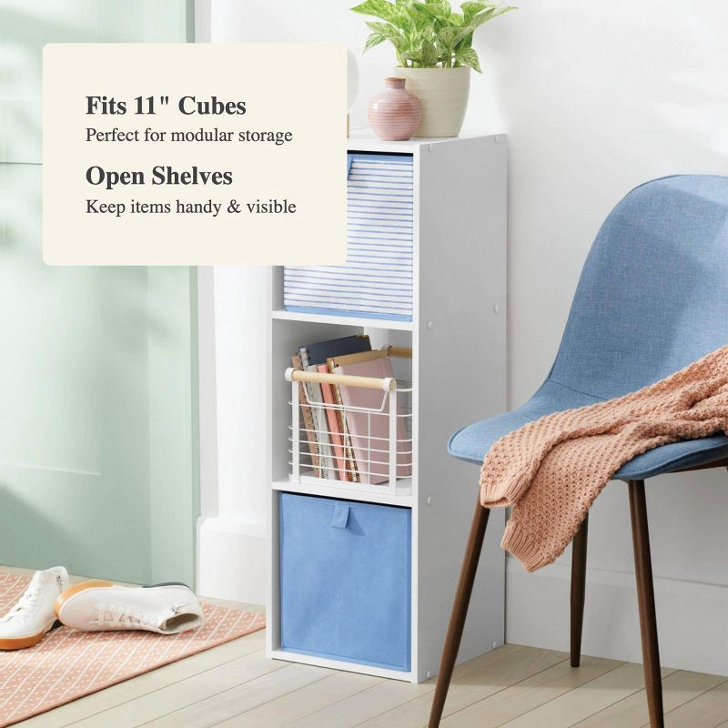 slide 4 of 4, 11" 3 Cube Book Shelf White - Brightroom™, 1 ct