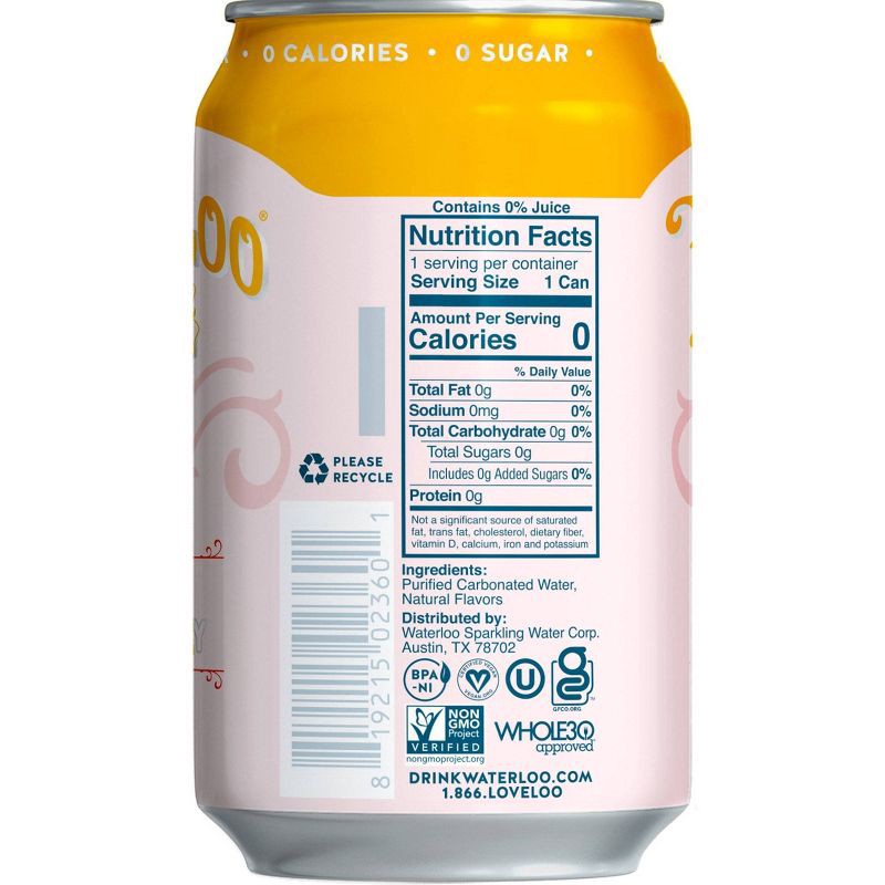 slide 3 of 6, Waterloo Sparkling Water Waterloo Ruby Red Tangerine Sparkling Water - 8pk/12 fl oz Cans, 8 ct; 12 fl oz