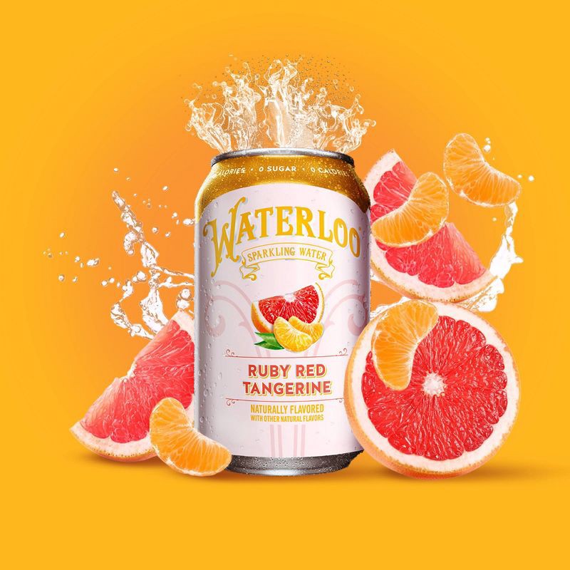 slide 5 of 6, Waterloo Sparkling Water Waterloo Ruby Red Tangerine Sparkling Water - 8pk/12 fl oz Cans, 8 ct; 12 fl oz